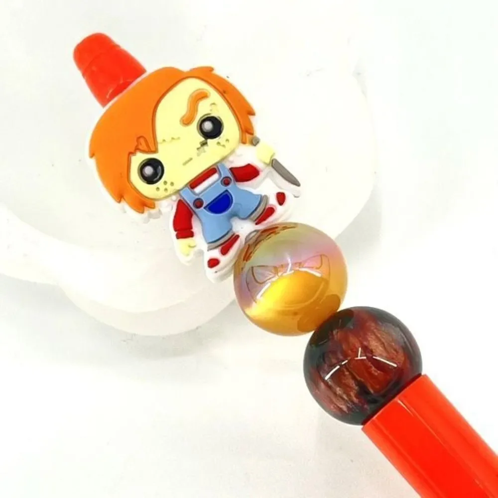 Murder doll Chuckie Chucky Halloween handmade pen NEW beads orange blue black sc